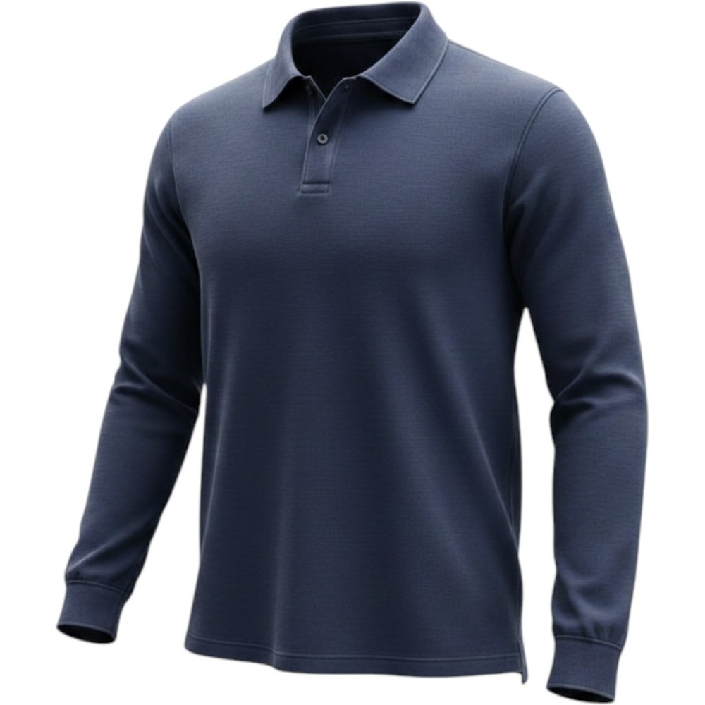 Banana Republic Mens Navy Blue Long Sleeve Cotton Polo Shirt XL